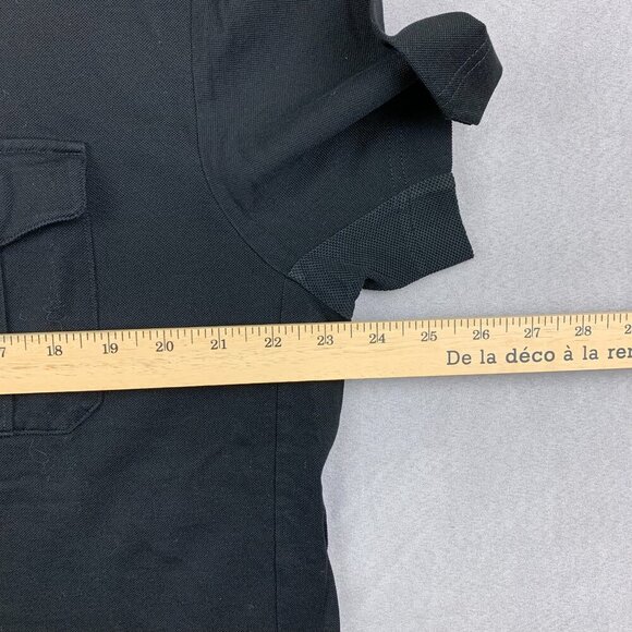 Victorinox Mens Shirt XL Black Polo Pique Knit Zipper Magnet Pockets Swiss Army - Picture 3 of 5